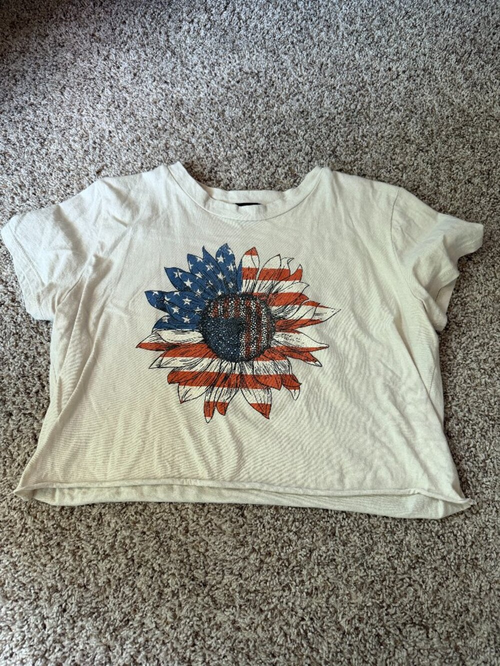 Cropped Flower Flag T-Shirt